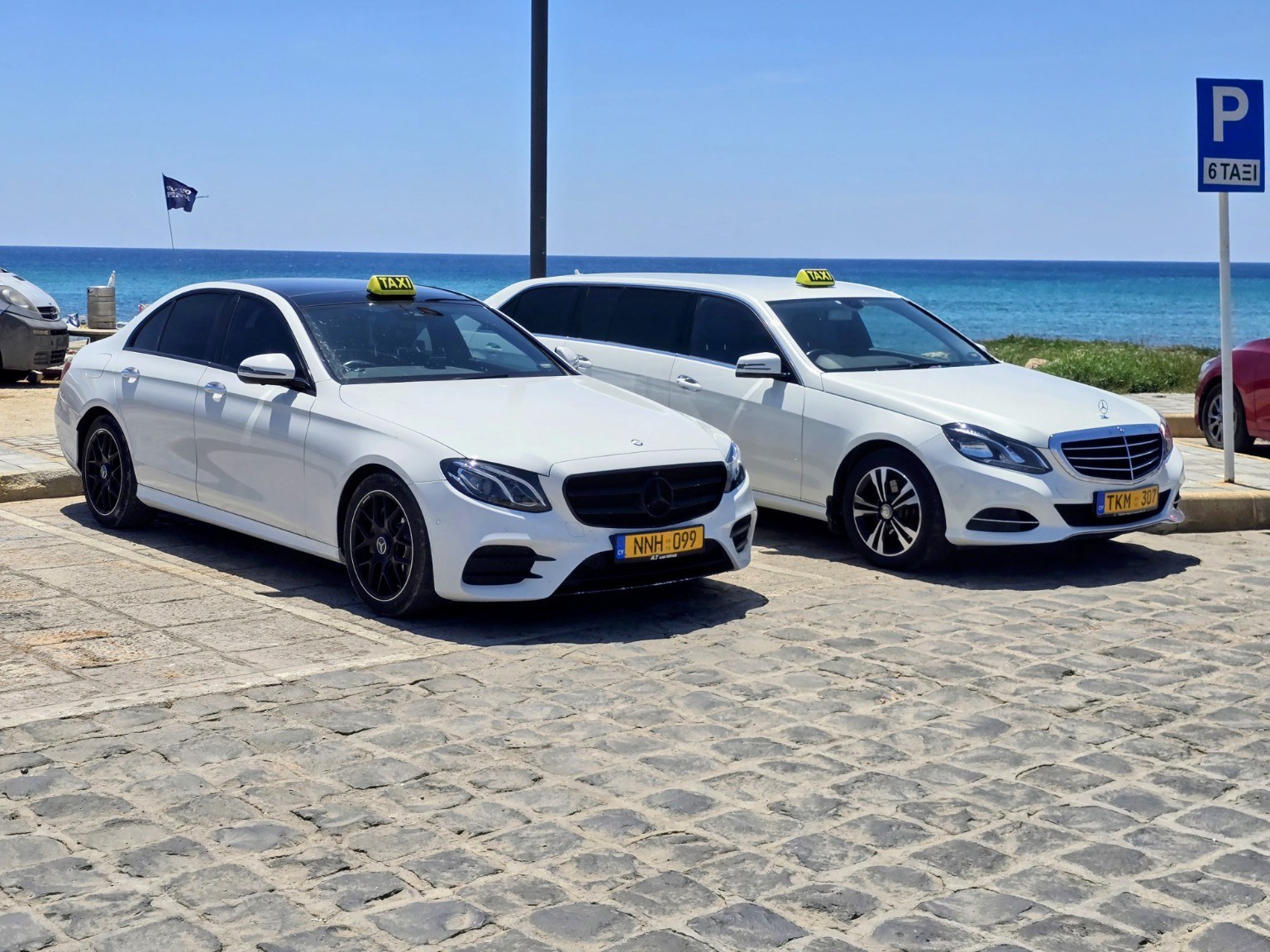 Taxi fleet by the sea