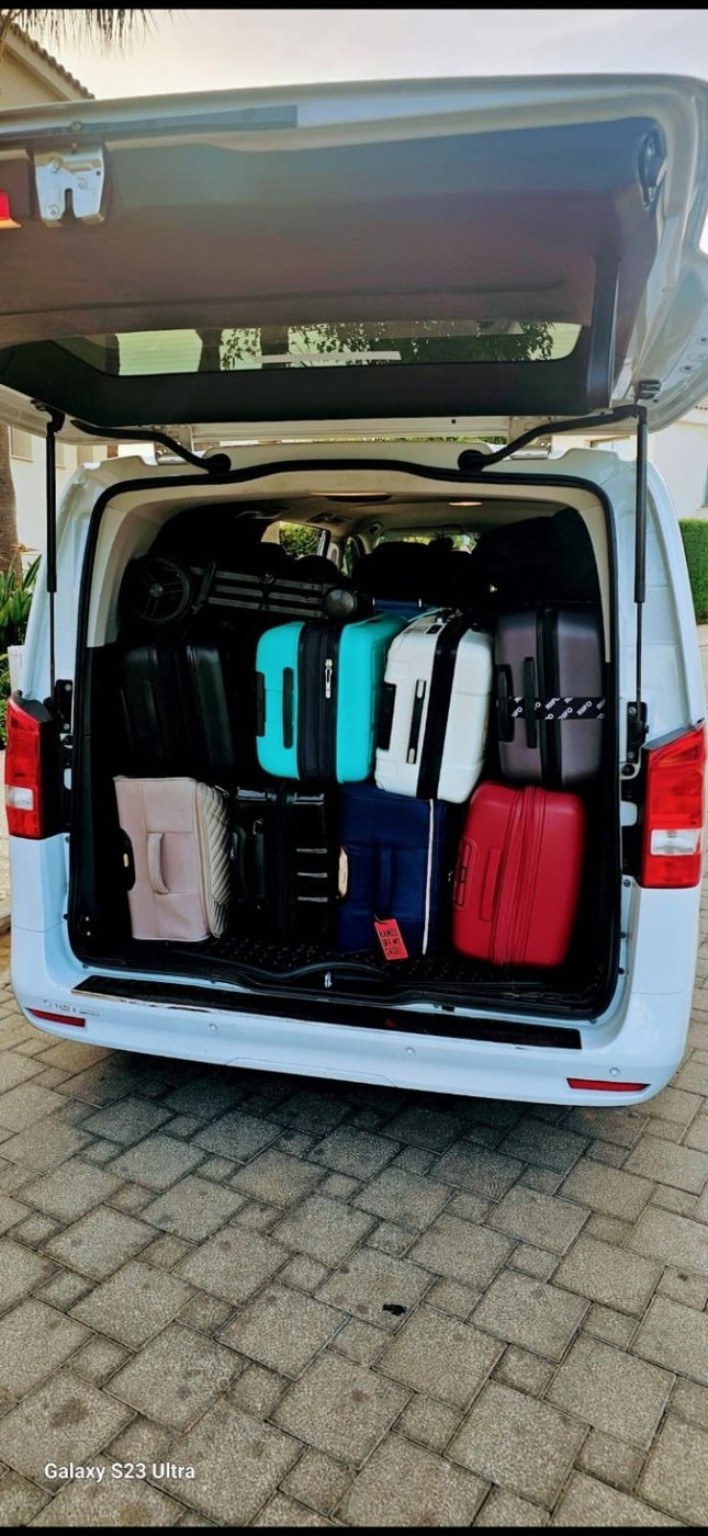 Luggage space in taxi van